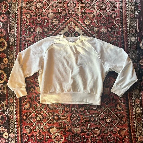 Athleta Forever Fleece Cream Relaxed fit Sweatshirt - Picture 3 of 5